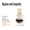 Men Rock Clear Drip Stand, Hygenic and Practical Stand to Hold Shaving Brush Whilst Drying and Avoid Damage, Adhesive Element to Stick to Bathroom Tiles or Cabinet, Compact Design view 2