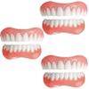 Instant Veneers Dentures Temporary Natural Perfect Smile Upper and Lower Whitening Cosmetic Silicone Veneers False Teeth for Men and Women,3PC view 1