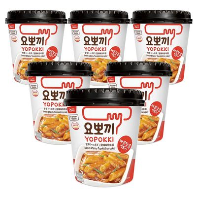 Young Poong Yopokki Cup - Sweet & Spicy Topokki (Rice Cake) 140g (Pack of 6)