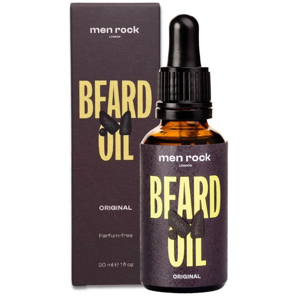 Men Rock Beard Oil for Men  Rosemary Beard Oil with Vitamin E, Grapeseed & Cedarwood  Beard Growth Oil, Beard Softener, Beard Thickener & Beard Moisturiser for Mens Beard Growth 30 ml