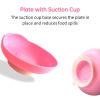 Pongnas Elderly Care Spill-Proof Plate, Latex-Free, Suction Cup Non-Slip, High Back Edge, Ideal for Stroke Patients & Elderly, Red, Rectangular, Medium, Smooth, Solid, Plastic & Rubber Construction view 3