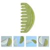 FRCOLOR 5pcs Jade Comb for Head Massage and Skin Care Natural Jade Scraping Board Hand Massager Scalp Brush for Hair Detangling view 4