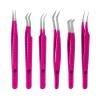 Abdul of Silakor Eyelash Extension Tweezers Set 6 Piece for Volume Lash Extensions Stainless Steel Eyelash Tweezers for Lash Extensions Isolation & Classic Lashes Tweezers Set (Pink) view 1