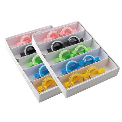 Color trial frame set glasses optometry insert trial frame fixed pupil distance ABS Optic Trial Eye Optometry frame(Color:A SET,Size:52-70MM)