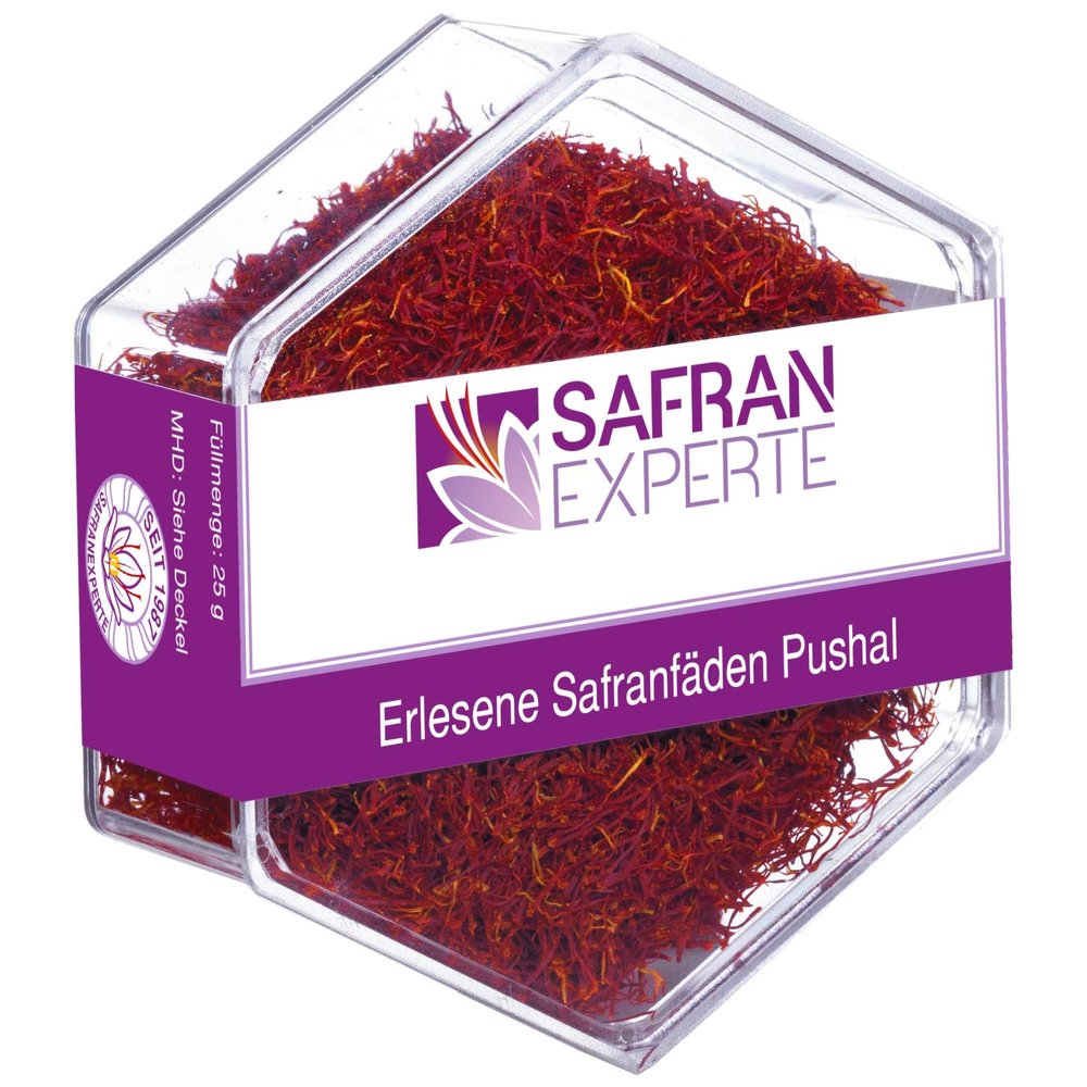 SAFRAN Thread Pushal Various Tins and Grams Lots of Volume Oriental Aroma Saffron Threads (25 g)