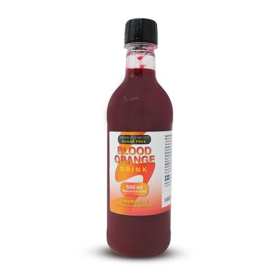 Aromhuset 500ml Blood-Orange Diluting Concentrate - Makes 16.5 L Drink - Mixing Ratio 1:32  Zero Sugar & Highly Concentrated  Blood-Orange Syrup Flavour Ready To Drink