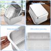 ASelected 2 PCS Washing Up Bowl & Strainer Bowl, 304 Stainless Steel Large Rectangular 10 Litre Colander Mixing Bowl Set, Washing Basin, Dishtub, for Vegetable Fruit Food Preparing, 33x24x15cm view 3