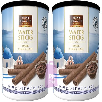 Pack of 2 Wafer rolls with dark chocolate cream (2x 400g)
