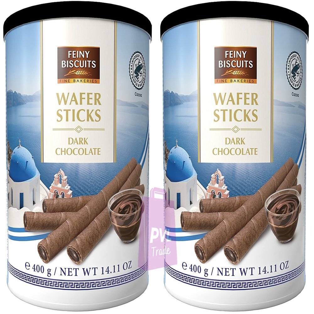 Pack of 2 Wafer rolls with dark chocolate cream (2x 400g)