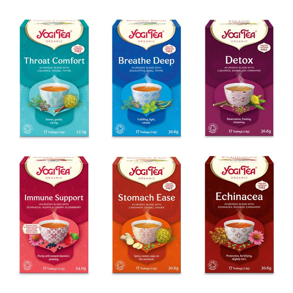 Yogi Tea, Organic Herbal Tea, Health And Body Variety Pack, Pack Of 6 X 17 Bags (102 Tea Bags Total)