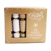 Pack Of 24 Mini Christmas Party Catering Crackers Gold & White Star Design Dinner Party Cracker 20.5cm view 1