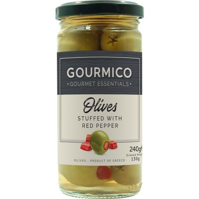 Gourmico Olives (Green Olives Stuffed with Red Pepper 240g)