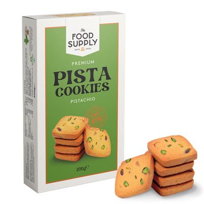 Cookies 200g - Pistachio, Almond, Cashew, Dry fruit, Fruit Jam - Variety Luxury Biscuits - Delicate biscuits for family and friends, The Food Supply (Pistachio Cookies, Pack of 1)