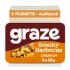 Graze Smoky Barbecue Crunch - Vegan Savoury Healthy Snacks, High in Fibre, 125 kcals per portion, Natural Flavours (9 x 28g Snacks) view 1