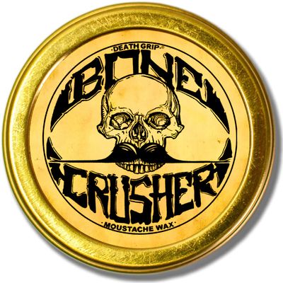 Moustache Wax Extra Strong Hold Grooming For Men 30ml - 1oz Bone Crusher Mustache & Beard Wax Tin - Perfect For Handlebar Dali English Curly Moustaches By Death Grip
