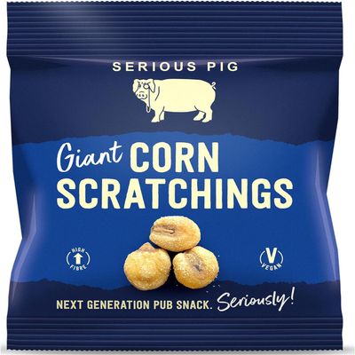 Serious Pig Giant Corn Scratchings, with Sage and White Pepper Seasoning (24 x 35g)