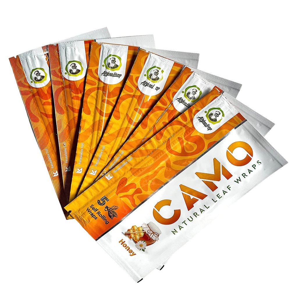 6 Packs CAMO Natural Leaf Wraps Honey 30 Sheets