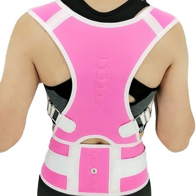 Posture Corrector Clavicle Shoulder Back Support Brace Corset Fully Waist Trainer Belt Adjustable Compression Waist Trainer Wrap For Men Women (Color : Pink, Size : X-Small) (Pink Xxxxxx) Double the