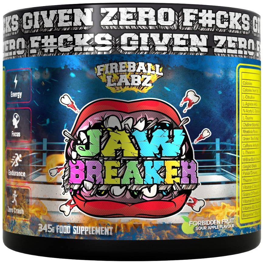 Fireball Labz Jaw Breaker Pre Workout 345g Forbidden Fruit (Sour Apple) Green