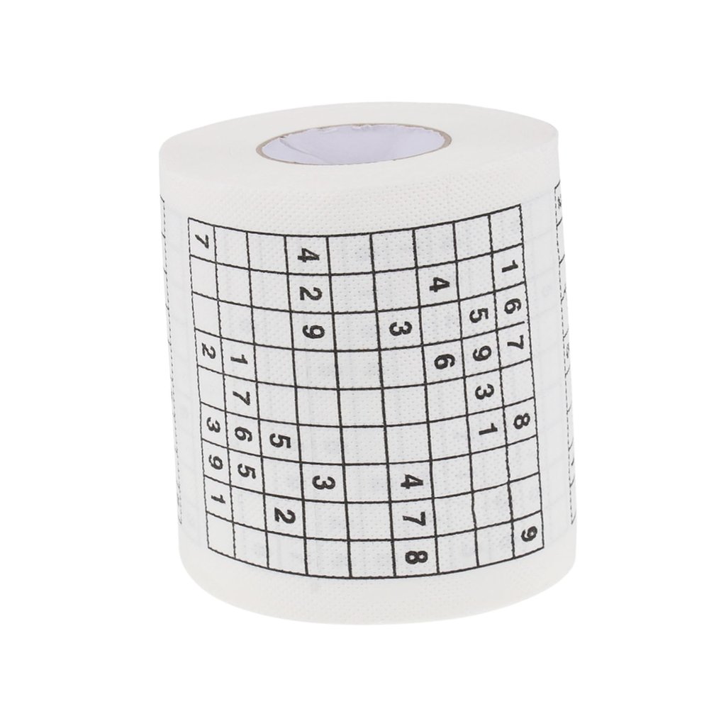 Alipis Sudoku Printed Toilet Paper Roll 4pcs Creative Tissue Roll Bathroom Funny Novelty Soft Tissue for Home and Office Use
