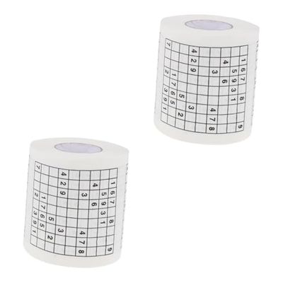 Alipis 2pcs Sudoku Printed Toilet Paper Roll Funny Tissue Paper for Bathroom Home Decor