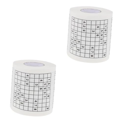 Alipis 2pcs Sudoku Printed Toilet Paper Roll Funny Tissue Paper for Bathroom Home Decor