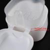 Evarbuild White Denture Case, Denture Cup with Strainer, Denture Bath Box Teeth Storage Box with Basket Net Container Holder for Travel view 3