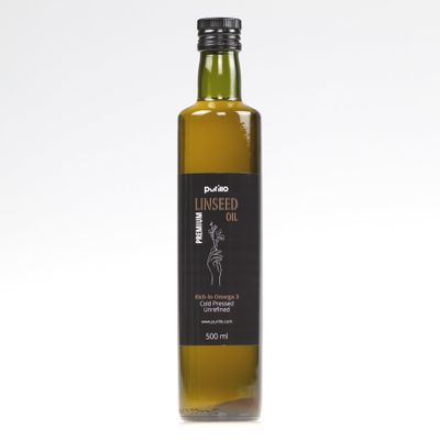 Linseed oil, cold-pressed, unrefined - Purillo (500 ml)