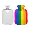 YOUJUNER Hot Water Bottle with LGBT Gay Pride Rainbow Flag Cover 1 Litre Large Hot Water Bag Warm Comfort Hand Feet Warmer view 2