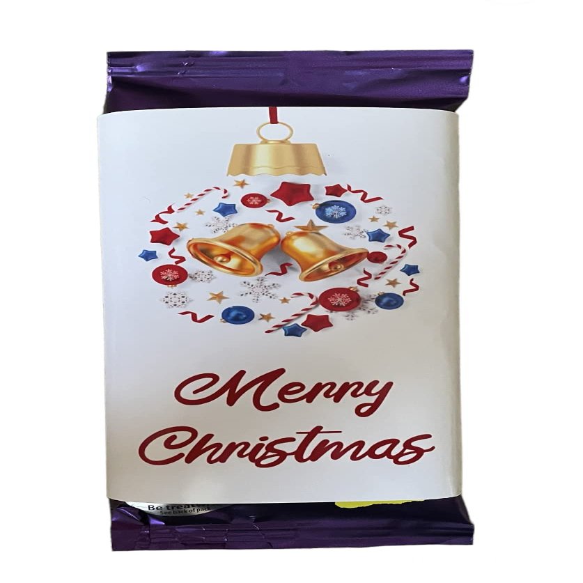 Personalised White bauble chocolate bar and wrapper