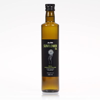 Sunflower oil, cold-pressed, unrefined - Purillo (500 ml)