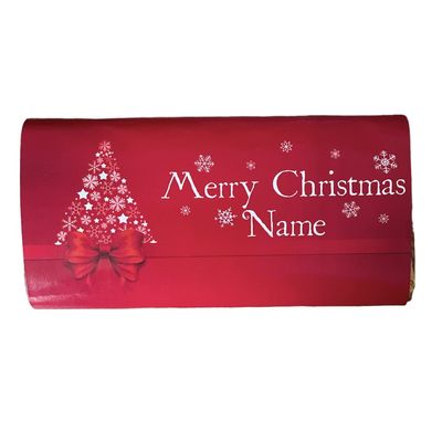 Personalised Christmas tree chocolate bar and wrapper