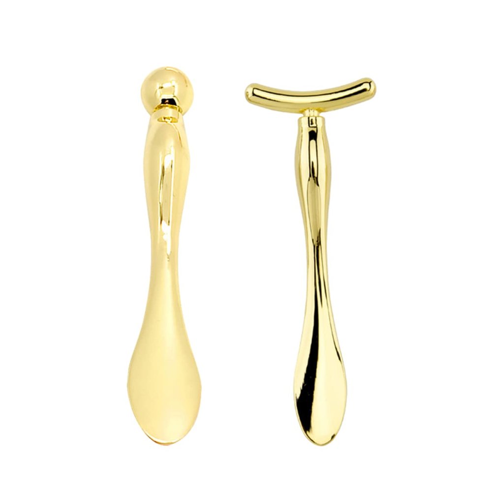 2Pcs Zinc Alloy Eye Cream Spatula Spoons, Portable Beauty Massage Tools