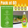 Lemon fresh Washing Up Liquid - Power Degreaser for Glasses Pans and Plates - 3 x 600ml view 4