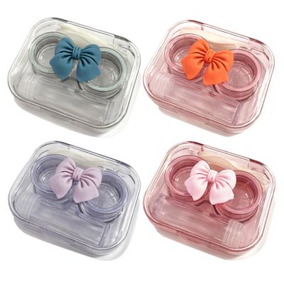 4PCS Contact Lens Case Leak Proof, Colorful Contact Lens Box Holder Container, Outdoor Mini Contact Lens Soak Storage Kit for Travel&Home