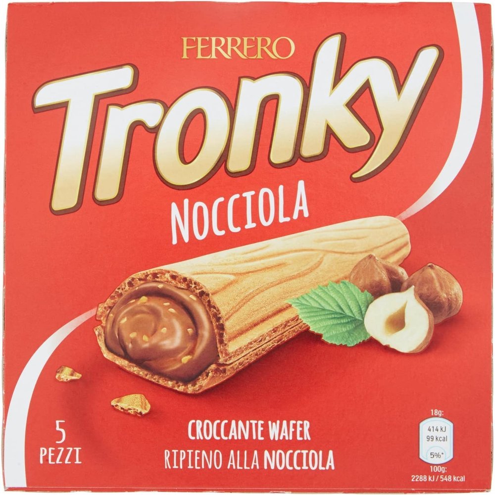 3 x Ferrero Tronky Bar Hazelnut Chocolate Bar Biscuits Cake Chocolate Waffles 5 x 18 g