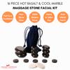 16 Piece Hot Stone Facial Massage Set: for Professional or Home Spa Therapy Treatment - 100% Volcanic Basalt Rock + Healing Pain Relief + Relaxing Energy Treatment + Velvet Carry Pouch view 2