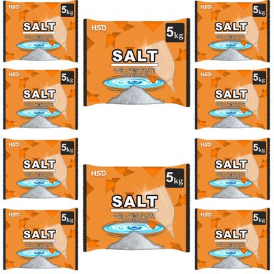 5kg Dishwasher Salt, Powerful Cleaning Dishwasher Salt, softener salt, Best For Laundry Kitchen Dish Washing Compatible to All Water Softner Machines, Premium Food Grade 100% Genuine British Salt (10)