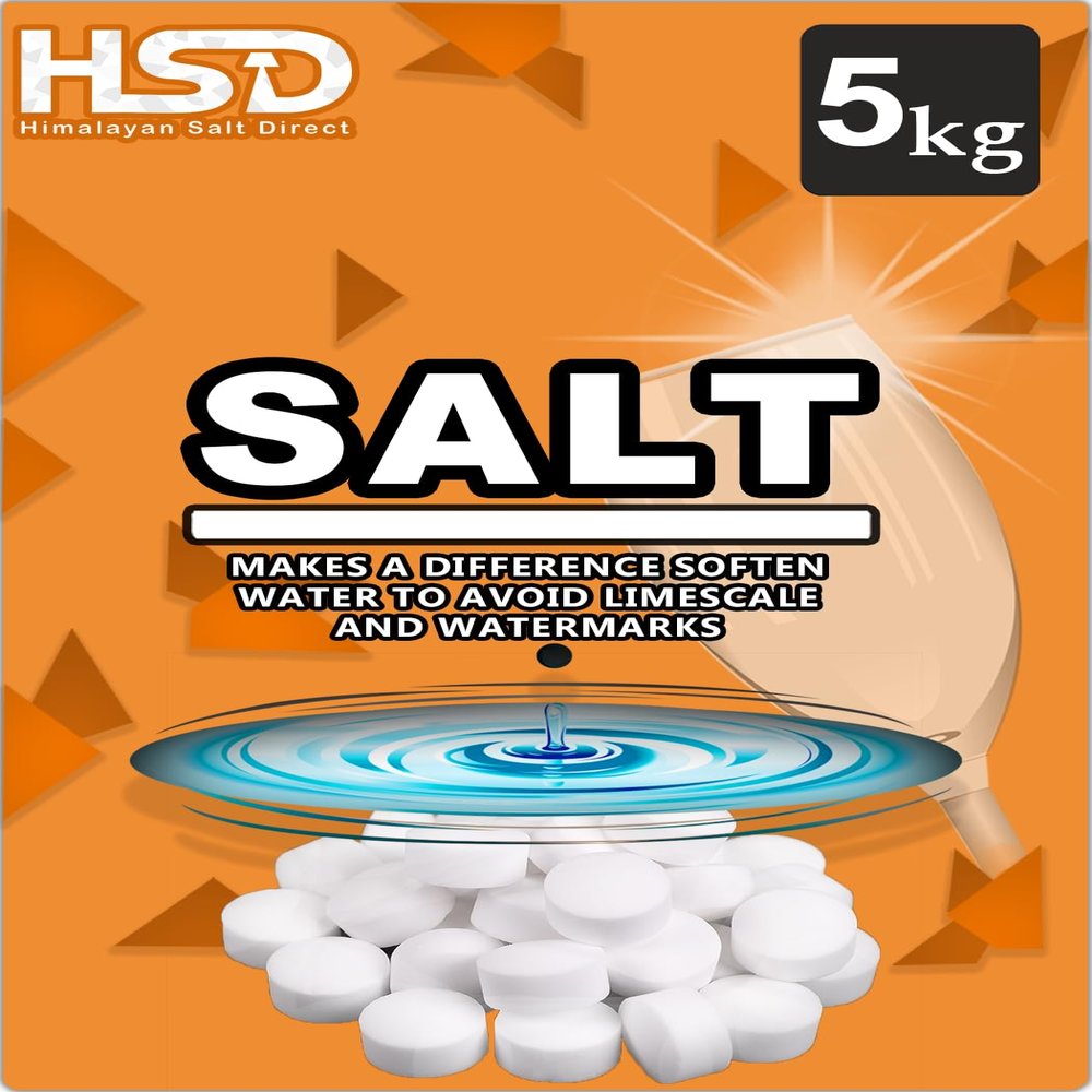5 Kg Salt Tablets | Water Softener | Food Grade | Compatible to All Water Softner Machines Genuine British water softener salt tablets 5kg, Salt Tablet 1 pack