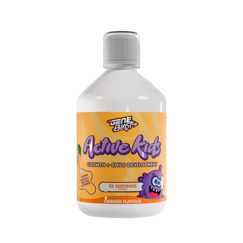 Gene Blast Active Kids Liquid Multivitamin | Kids Vitamins with Minerals & Super Greens | 29 Essential Nutrients for Daily Nutrition | 500ml
