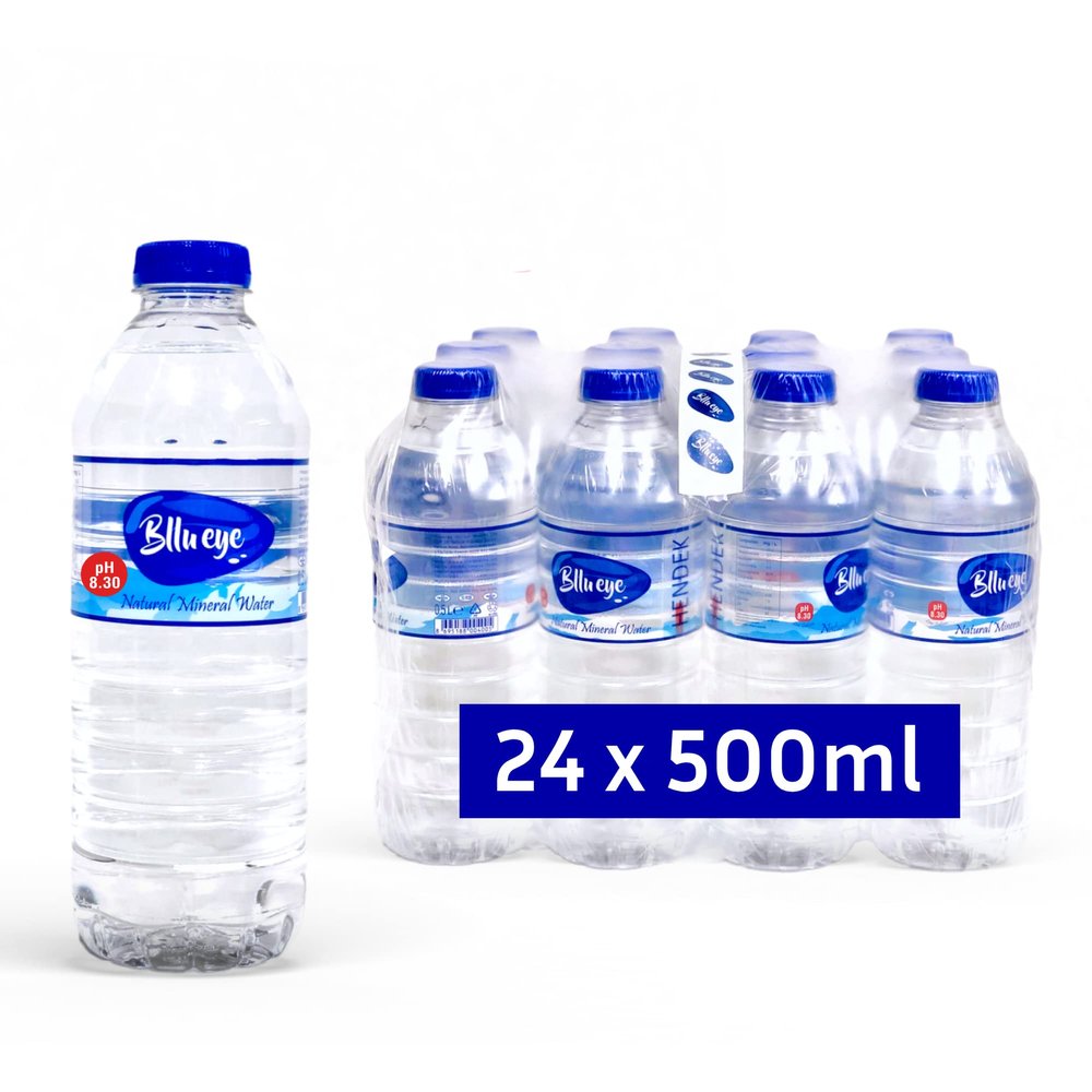 Bllu Eye - Still Natural Mineral Water 500ml - Stay Hydrated with mineral water - pH 8.3 for Optimal Hydration - Pure & Refreshing Natural Mineral Water Bottled at the Source - Pack of 24