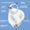DWCHECK 20 Pack Urinary Drainage Bag, 2000 mL Urine Bag with Anti-Reflux Chamber,48"Unisex Precision Drainage Tube, Clips and Hanging Hook, Professional Urinary Bag for Home and Hospitals Health Aids view 2