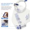 DWCHECK 20 Pack Urinary Drainage Bag, 2000 mL Urine Bag with Anti-Reflux Chamber,48"Unisex Precision Drainage Tube, Clips and Hanging Hook, Professional Urinary Bag for Home and Hospitals Health Aids view 4