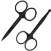 2Pack Stainless Steel Nose Hair Scissors for Trimming Facial Hair Ear Hair Eyebrow(Black) view 1