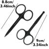 2Pack Stainless Steel Nose Hair Scissors for Trimming Facial Hair Ear Hair Eyebrow(Black) view 2