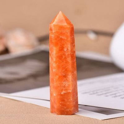 Youther 36 Color Natural Stones and Crystals Point Amethyst Quartz Stone Tower Obelisk Energy Ore Mineral Home Decor Gift,Sunstone,60,70mm