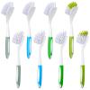 8 Pcs Dish Brush with Handle Kitchen Scrub Brush Pot and Pan Cleaning Brush Dish Scrubber with Stiff Bristle for Cookware Sink Washing Household, 4 Colors, 9.84 x 3.15 x 0.98 Inch view 1