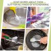 8 Pcs Dish Brush with Handle Kitchen Scrub Brush Pot and Pan Cleaning Brush Dish Scrubber with Stiff Bristle for Cookware Sink Washing Household, 4 Colors, 9.84 x 3.15 x 0.98 Inch view 4