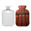 Mnsruu Basketball Ball Print Hot Water Bottle with Velvet Cover, 2L Transparent Hot Water Bag for Hand Foot Warmer Pain Relief Hot Cold Therapy Cramps view 2