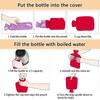 Mnsruu Human Skeleton Sugar Skull Halloween Hot Water Bottle with Velvet Cover, 1L Transparent Hot Water Bag for Hand Pain Relief Hot Cold Therapy Cramps view 2